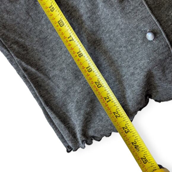 Studio Y 90s Y2K Sheer Cardigan with lettuce hems XL gray EUC - Picture 6 of 6